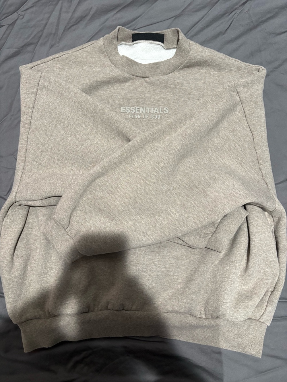 Essentials Men's Crewneck Sweater in Light Taupe